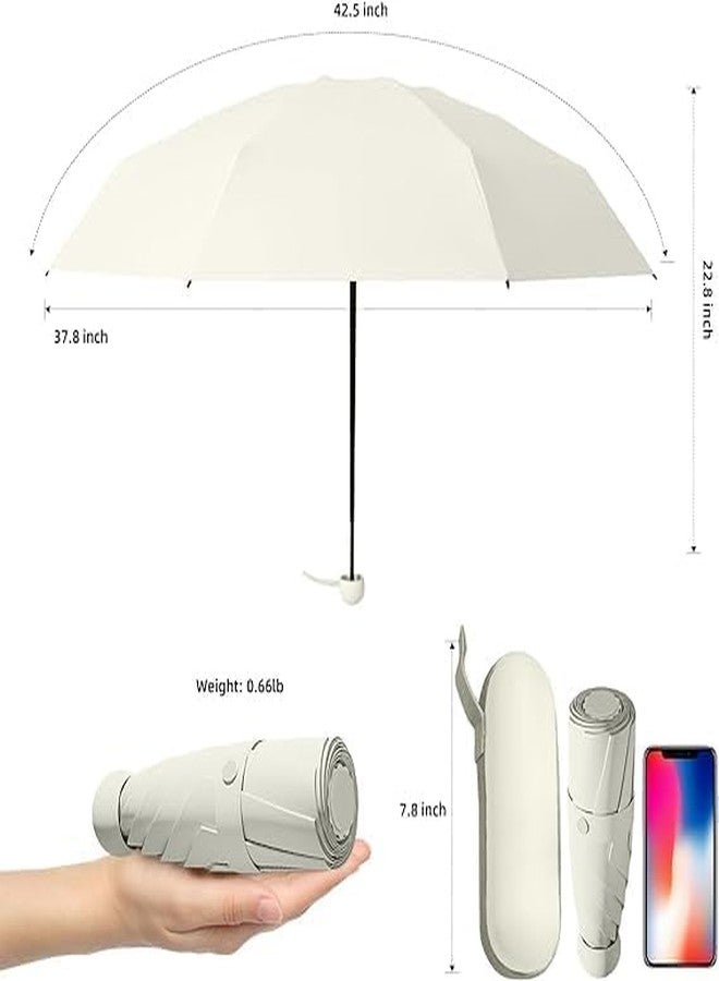 NestPlay Mini Umbrella with Case for Men & Women (Manual Open) Compact Travelling Umbrella, Polyester & UV ProtectNestPlay ion Fabric for Summer/Anti-Slip Handle- Use in Rain & Summer- 6 Frame - Image 2